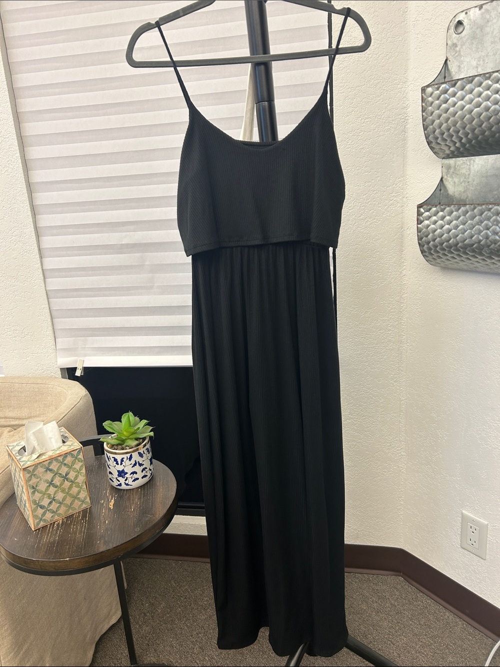 Amazon Essentials Black Spaghetti-Strap Maxi Dress